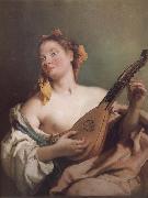 Giovanni Battista Tiepolo Mandolin played the young woman oil painting reproduction